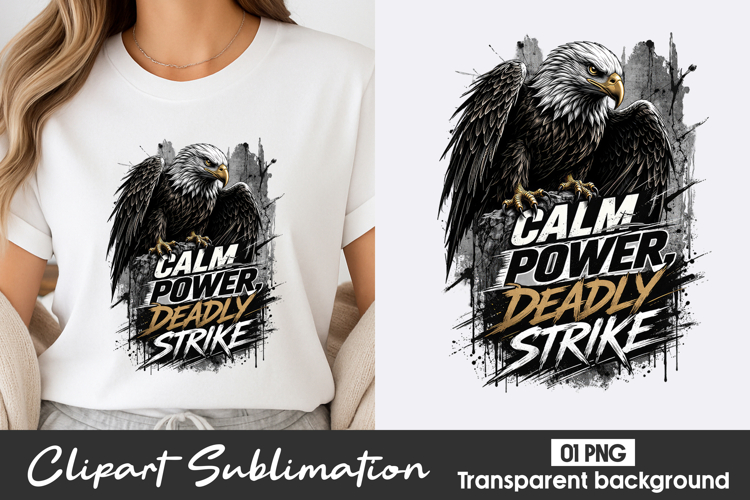 Calm Power Deadly Strike Eagle Clipart PNG