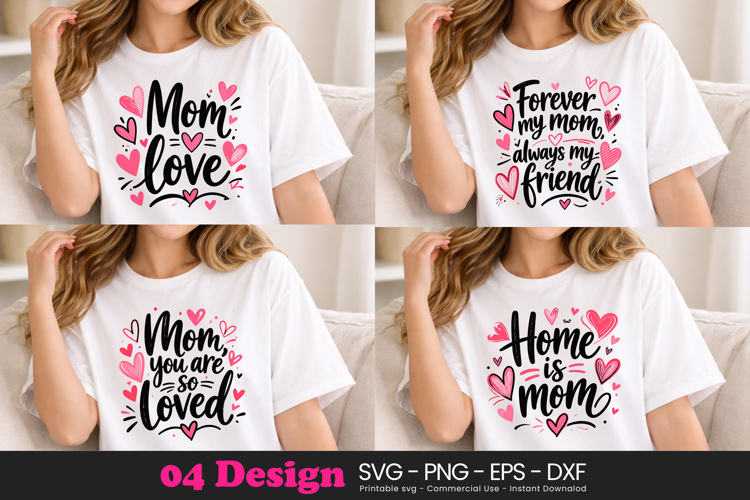 Mother’s Day Typography Design | Mom Quotes PNG SVG