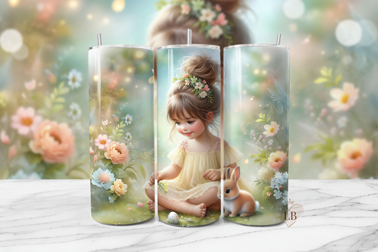 Bunny Sublimation PNG | 20oz Tumbler Seamless Wrap