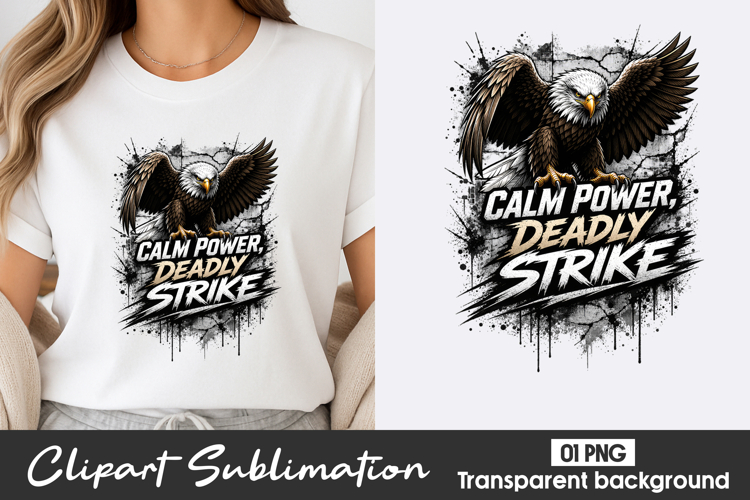 Calm Power Deadly Strike Eagle Clipart PNG