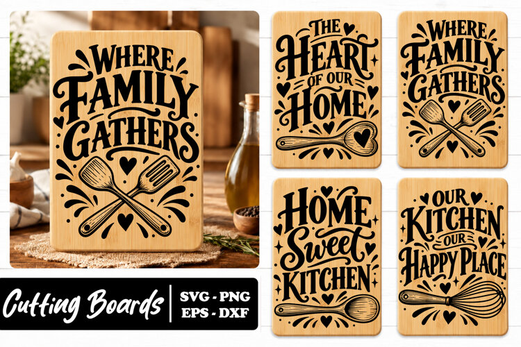 Family Kitchen Home Cooking Board SVG PNG example image 1