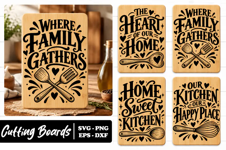 Family Kitchen Home Cooking Board SVG PNG