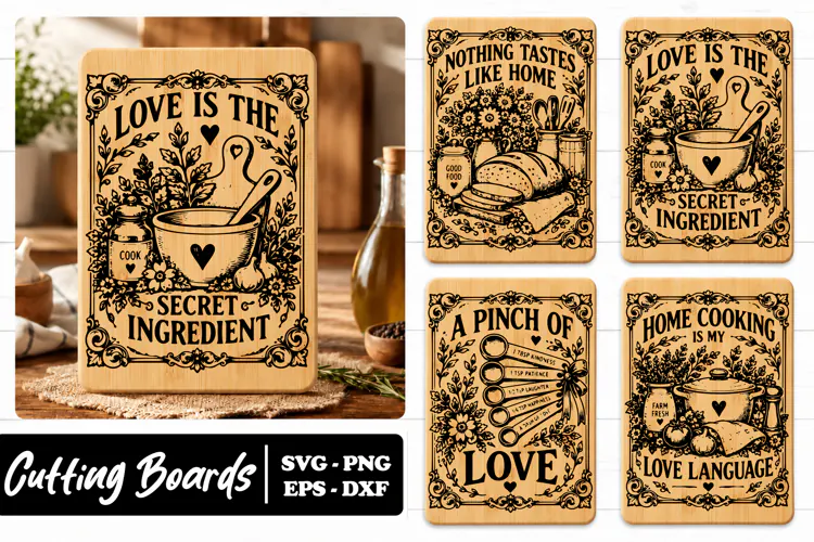 Love Secret Ingredient Kitchen Board SVG PNG