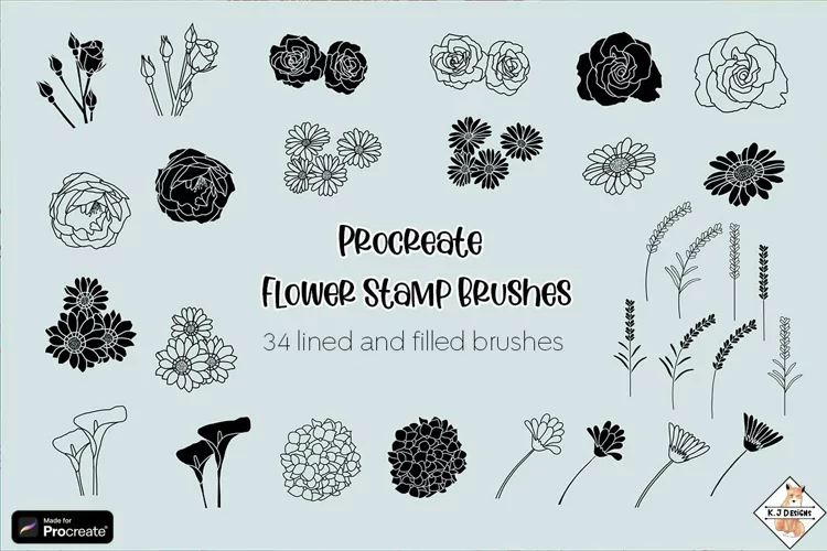 Procreate Flower Stamp Brushes
