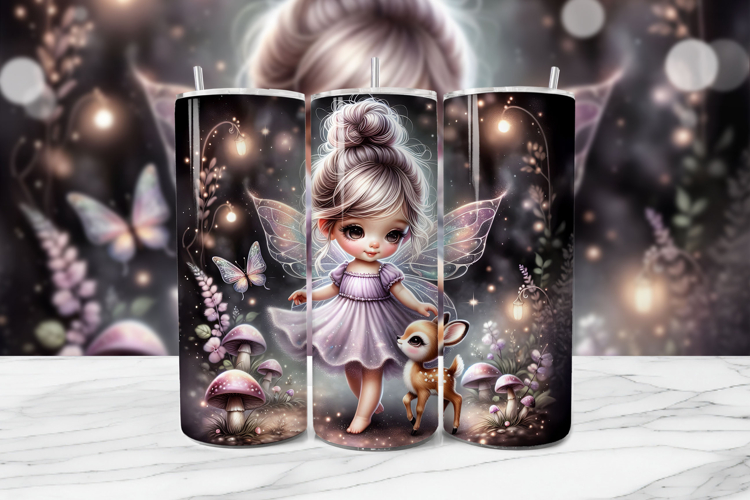 Dark Fairy Seamless Tumbler Wrap PNG