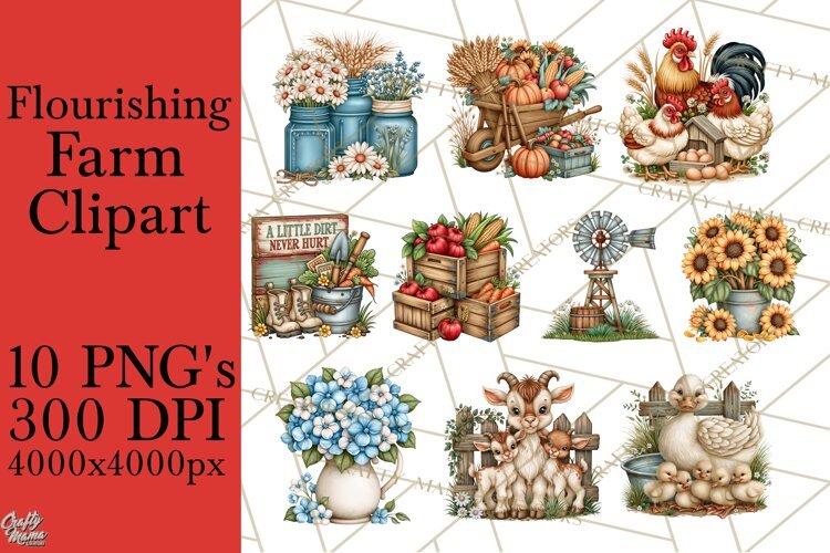 Flourishing Farm Rustic Farmhouse PNG Clipart example image 1