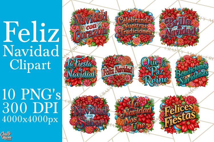 Feliz Navidad Clipart | Latino Culture Christmas example image 1