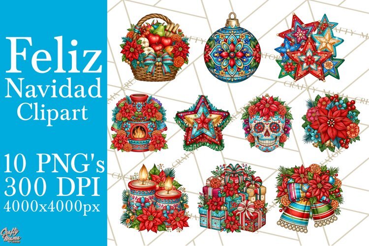 Feliz Navidad Clipart | Latino Culture Christmas example image 1