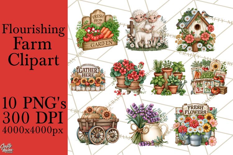 Flourishing Farm Rustic Farmhouse PNG Clipart example image 1