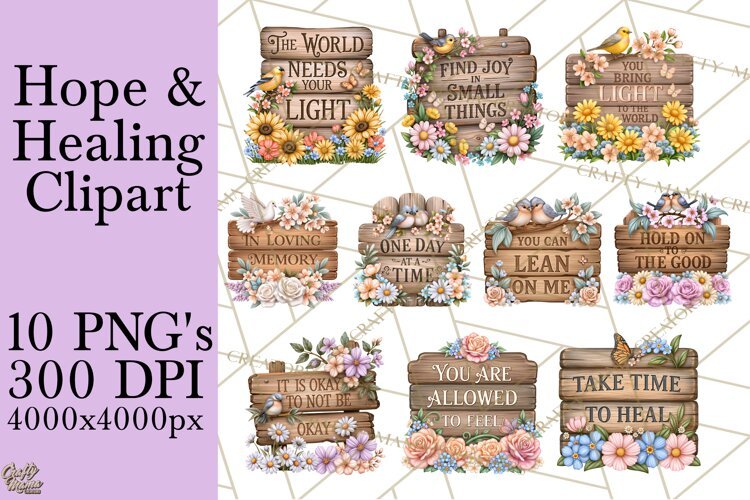 Floral Hope and Healing Inspirational Sympathy Quotes example image 1