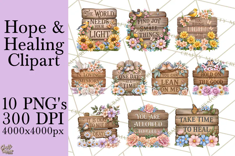 Floral Hope and Healing Inspirational Sympathy Quotes