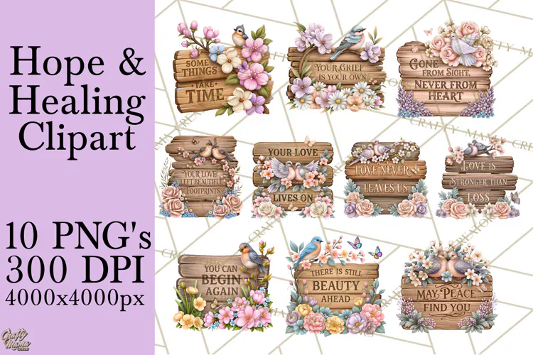 Floral Hope and Healing Inspirational Sympathy Quotes