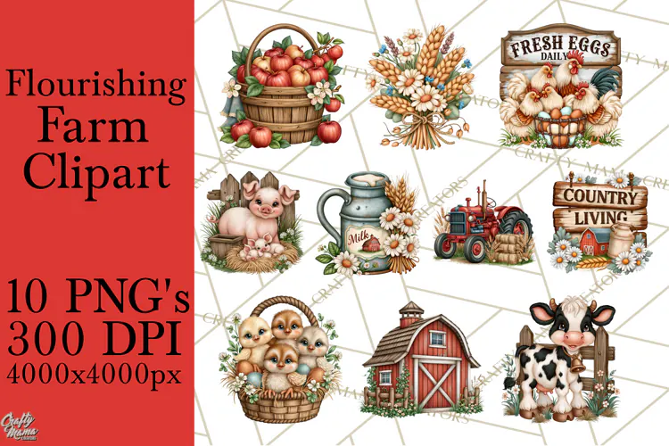 Flourishing Farm Rustic Farmhouse PNG Clipart