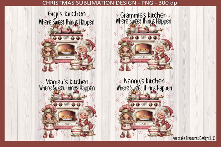 Gigis Christmas Kitchen Towels Set 2 Sublimation Png