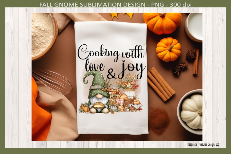Cooking With Love And Joy Sublimation Png, Fall Gnome