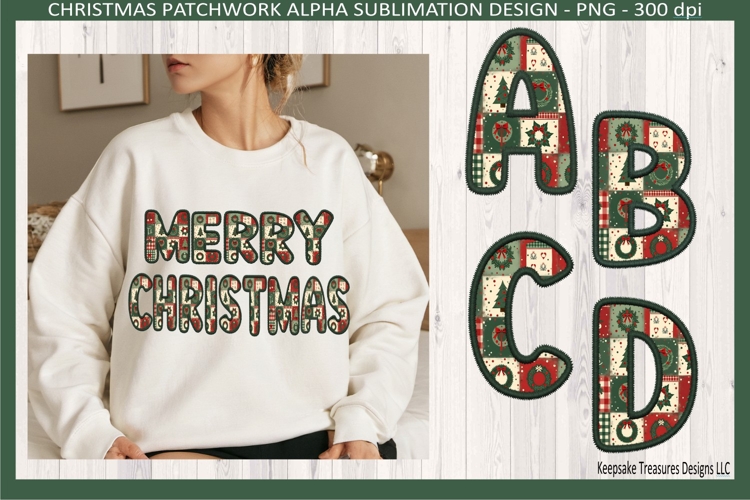 Christmas Wreath Faux Embroidery Alpha Sublimation Png
