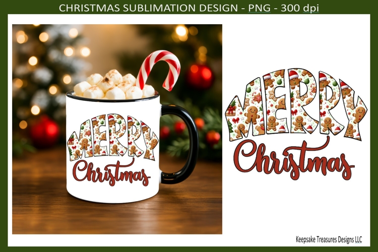 Merry Christmas Gingerbread Men, Sublimation PNG Design