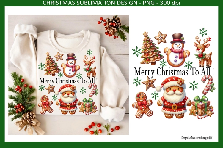 Merry Christmas To All Sublimation Png Design, T-Shirt, Mugs