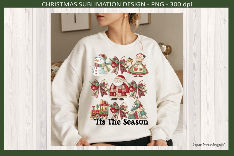 Tis The Season Christmas Coquette Bows Sublimation Png