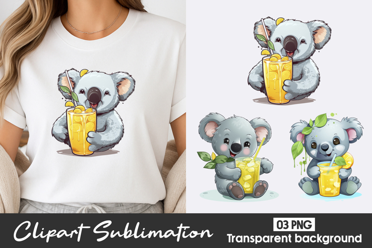 Cute Koala Watercolor Clipart PNG