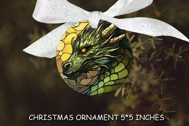 Green Dragon Stained Glass Ornaments example image 1