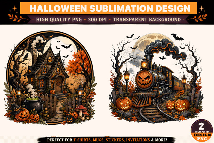 Halloween Clipart PNG Spooky Witch Ghost Design example image 1