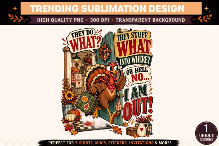 Secondary keywords: Funny Turkey PNG, Thanksgiving Sublimati example image 1