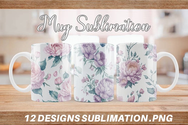 Mug sublimation design with Floral Pattern example image 1