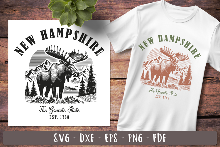 New hampshire svg | Vintage United states design