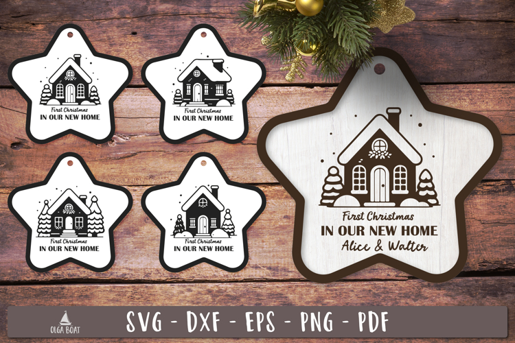 New Home Christmas Ornament SVG Personalized design