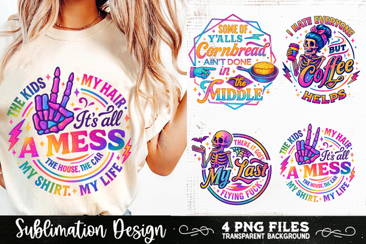 Funny Skeletons Sarcastic Retro PNG Sublimation