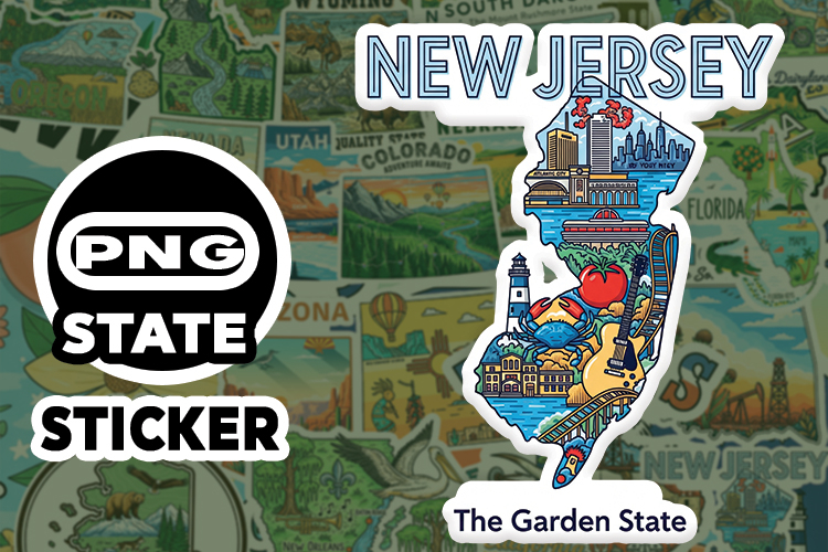 New Jersey Sticker PNG SVG | State Outline Decal File
