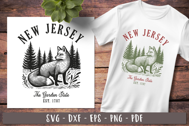 New Jersey svg | Vintage United states design