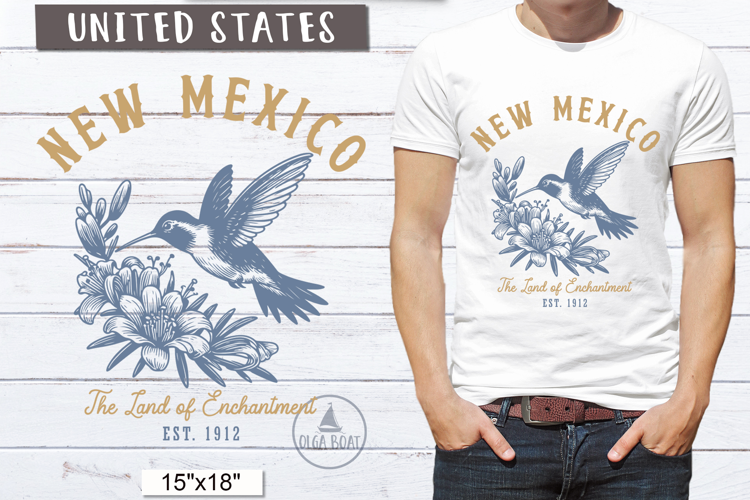 New Mexico PNG | Vintage United States Sublimation Design