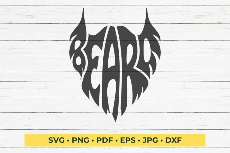 Beard SVG cut file lettering design
