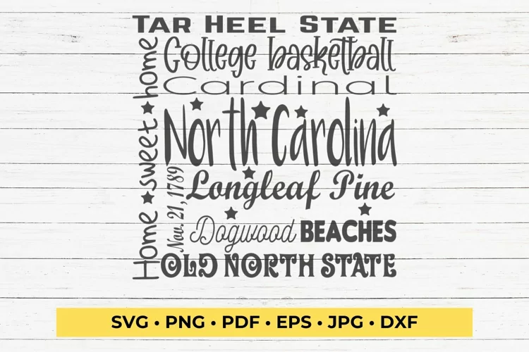 State of North Carolina Cut File | Square Typography