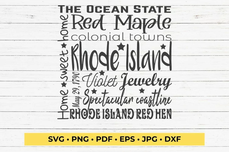 State of Rhode Island Cut File | Square Typography