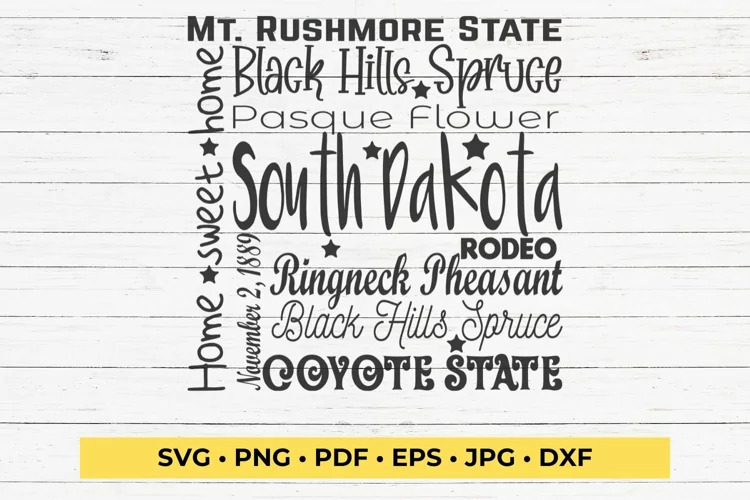 State of South Dakota Cut File | Square Typography