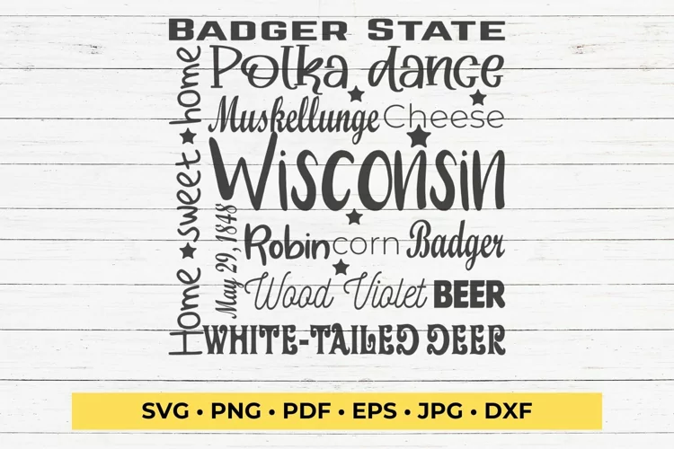 State of Wisconsin Cut File | Square Typography