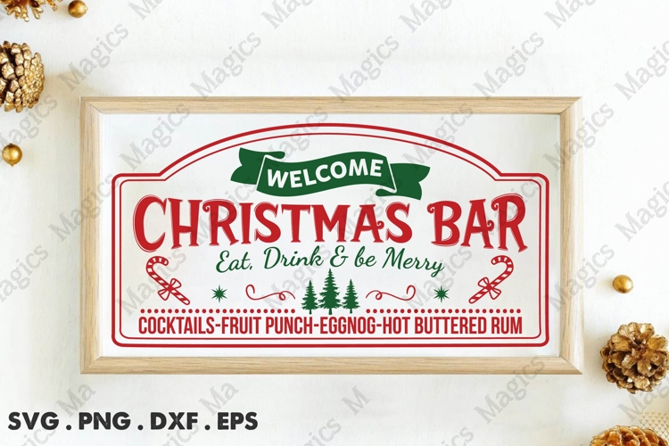 Christmas Bar SVG Digital Cut File | Christmas Design