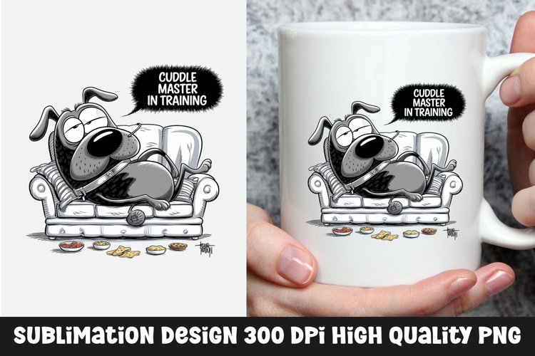 Dog sarcastic mug sublimation design example image 1