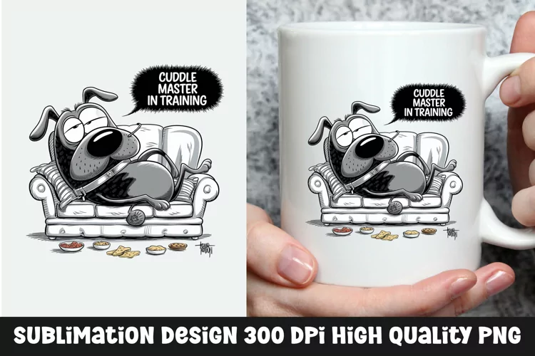 Dog sarcastic mug sublimation design