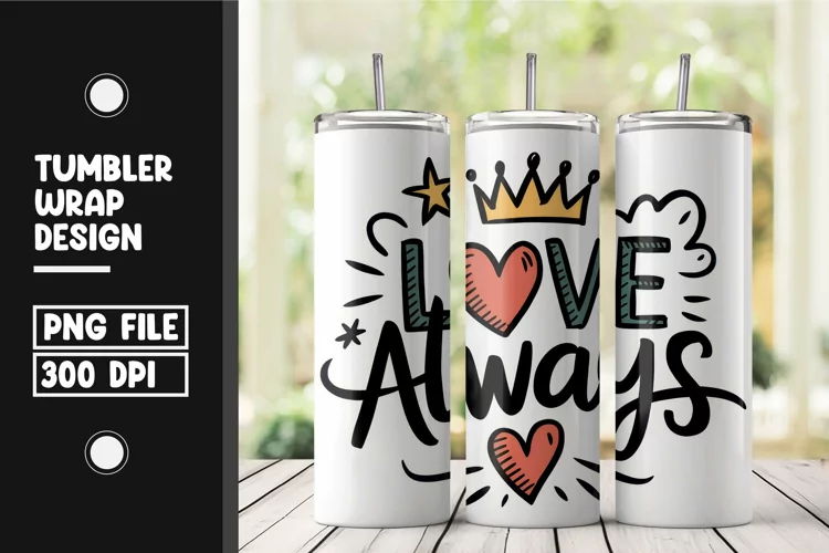Love always tumbler wrap png