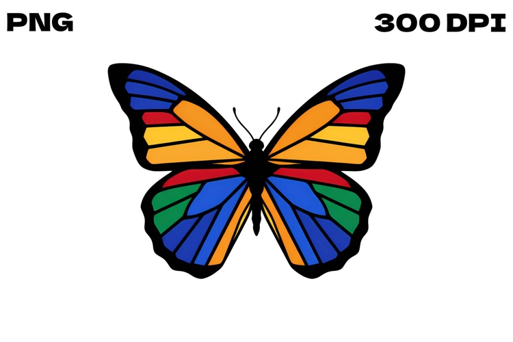 Stained Glass Butterfly Silhouette