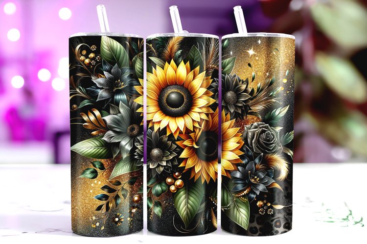 Sunflowers Tumbler Wrap Sublimation, 20oz Tumbler Wrap