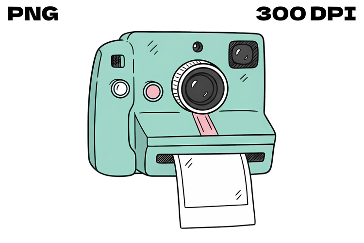 Vintage Polaroid Camera Doodle