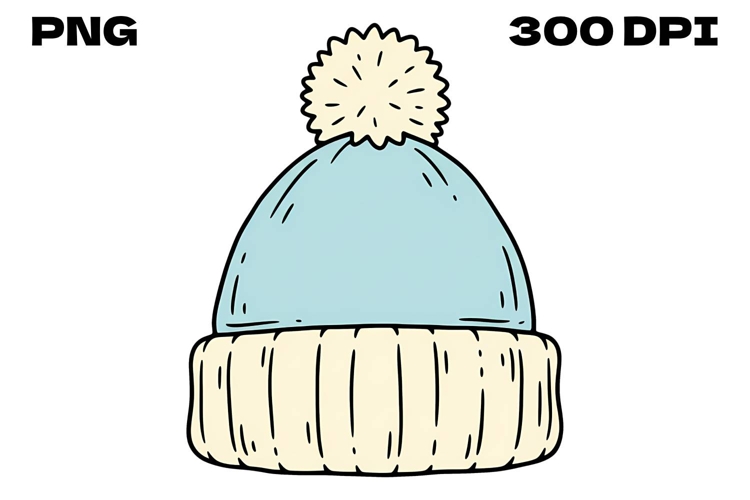 Winter Beanie Hat Doodle - Hand-Drawn Cozy Apparel Clipart