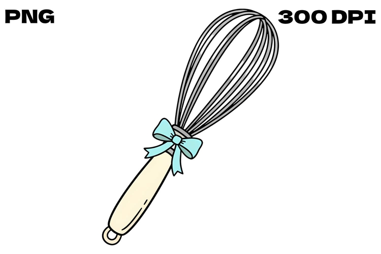 Cute Baking Whisk Doodle - Hand-Drawn Kitchen Tool Clipart
