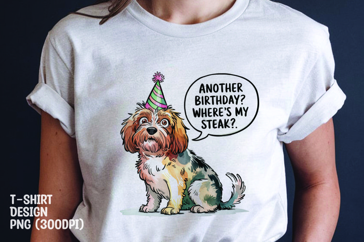 Watercolor sarcastic dog t-shirt sublimation png