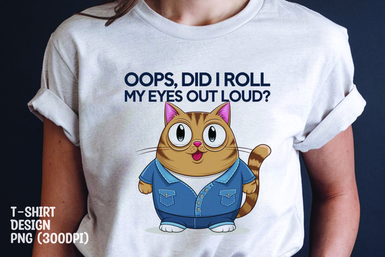 CAT SARCASTIC QUOTE SUBLIMATION T-SHIRT DESIGN